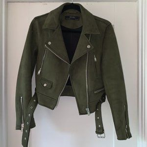 Zara Faux Suede Moto Jacket